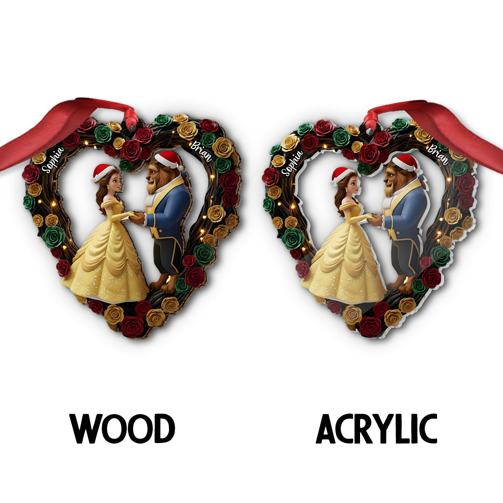 Personalized Heart-Shaped Mouse Ornament Custom Names for Christmas Ornament GradoCreations