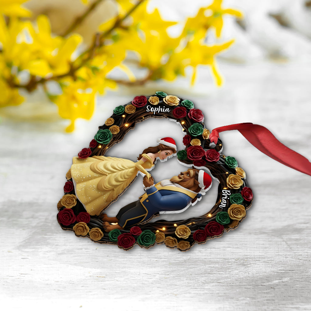 Personalized Heart-Shaped Mouse Ornament Custom Names for Christmas Ornament GradoCreations