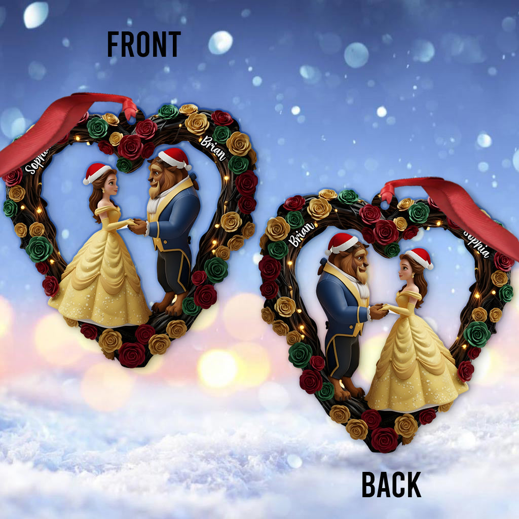 Personalized Heart-Shaped Mouse Ornament Custom Names for Christmas Ornament GradoCreations