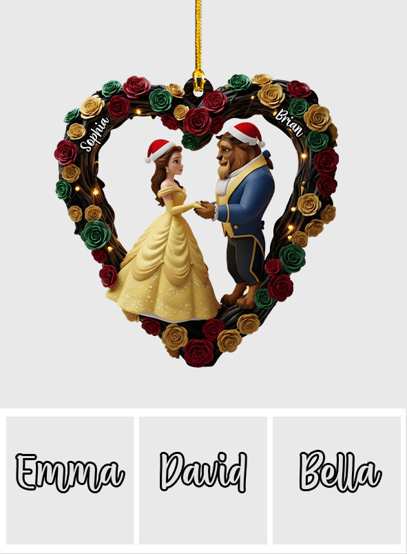 Personalized Heart-Shaped Mouse Ornament Custom Names for Christmas Ornament GradoCreations