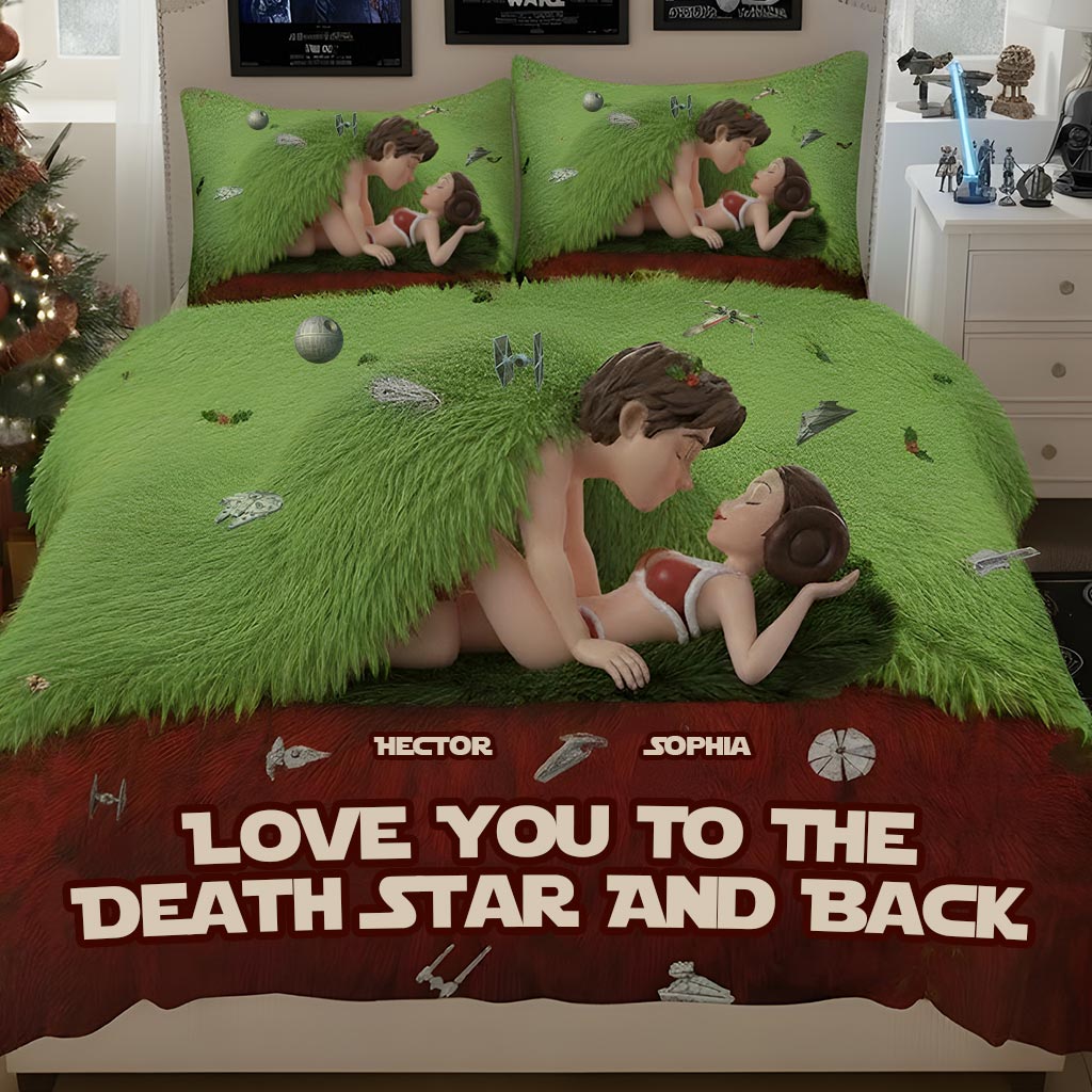 Personalized Star Wars Quilt Set with Custom Names for Couples Quilt Set GradoCreations