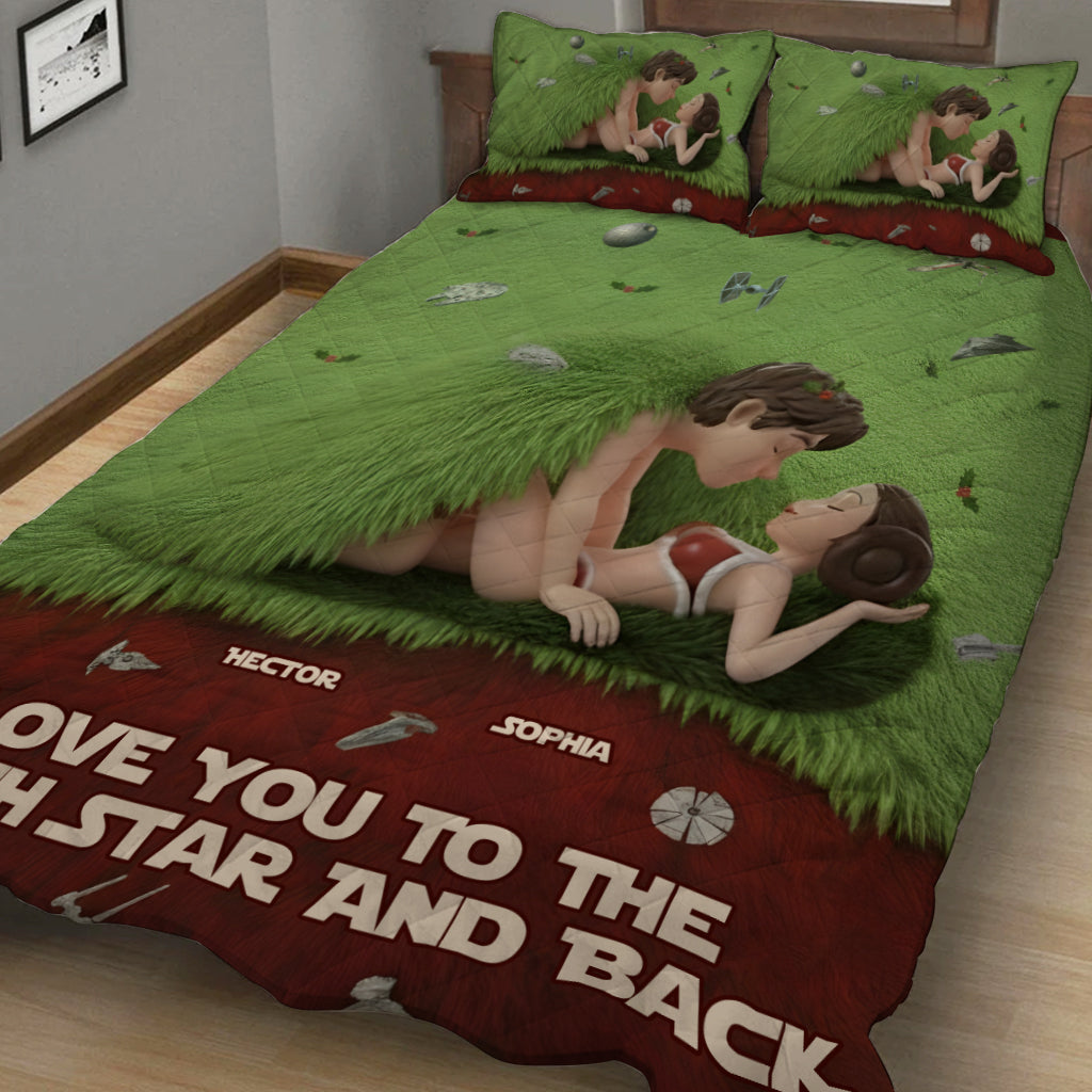 Personalized Star Wars Quilt Set with Custom Names for Couples Quilt Set GradoCreations