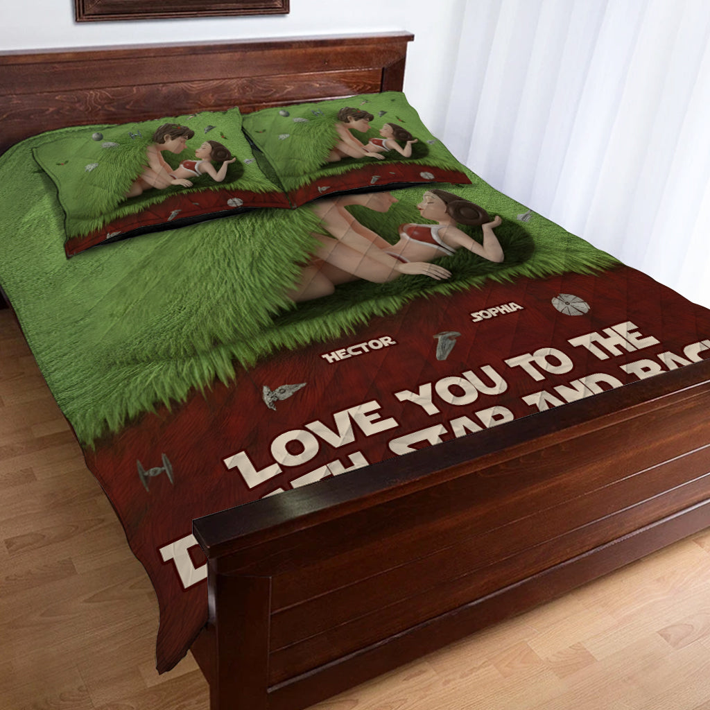 Personalized Star Wars Quilt Set with Custom Names for Couples Quilt Set GradoCreations
