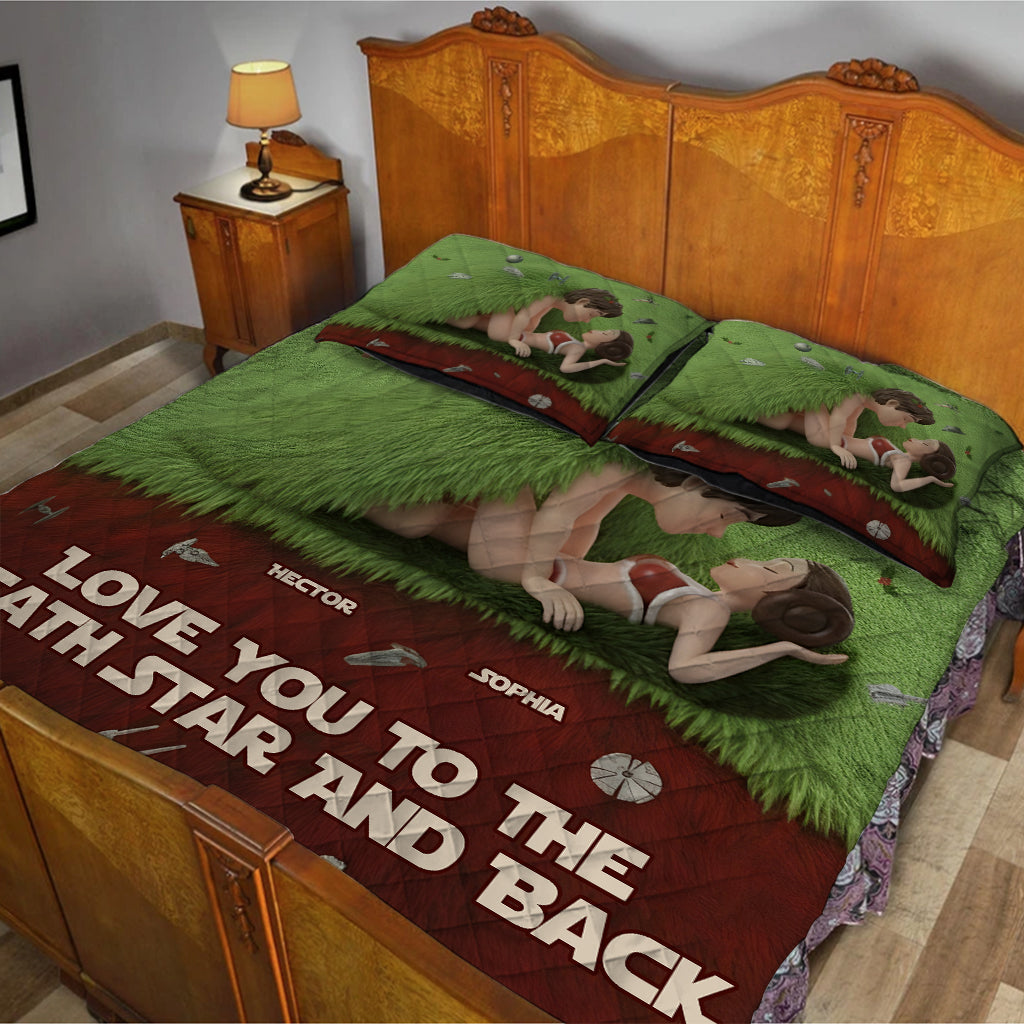 Personalized Star Wars Quilt Set with Custom Names for Couples Quilt Set GradoCreations