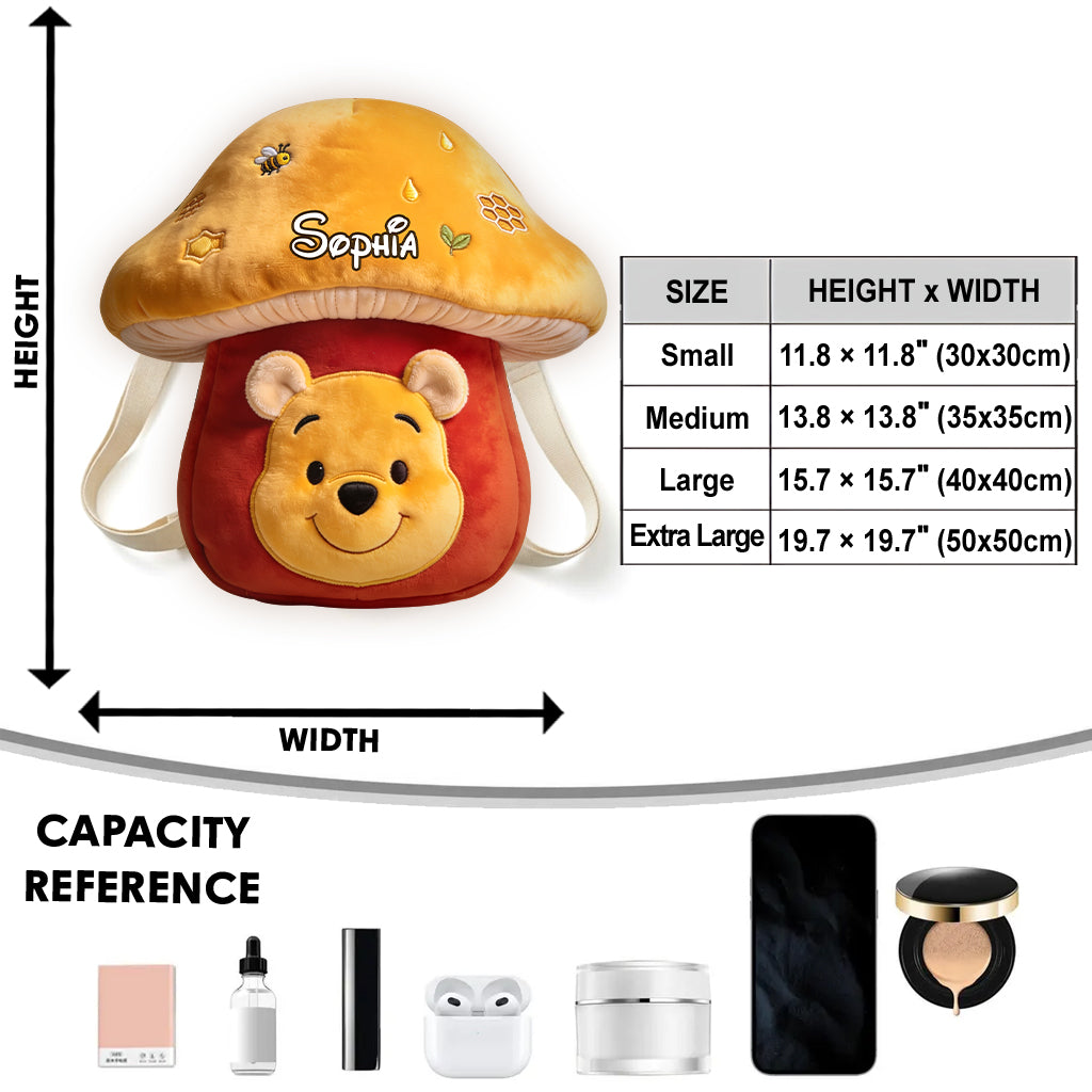 Personalized Honey Bear Plush Backpack for Kids and Adults Plush Backpack GradoCreations