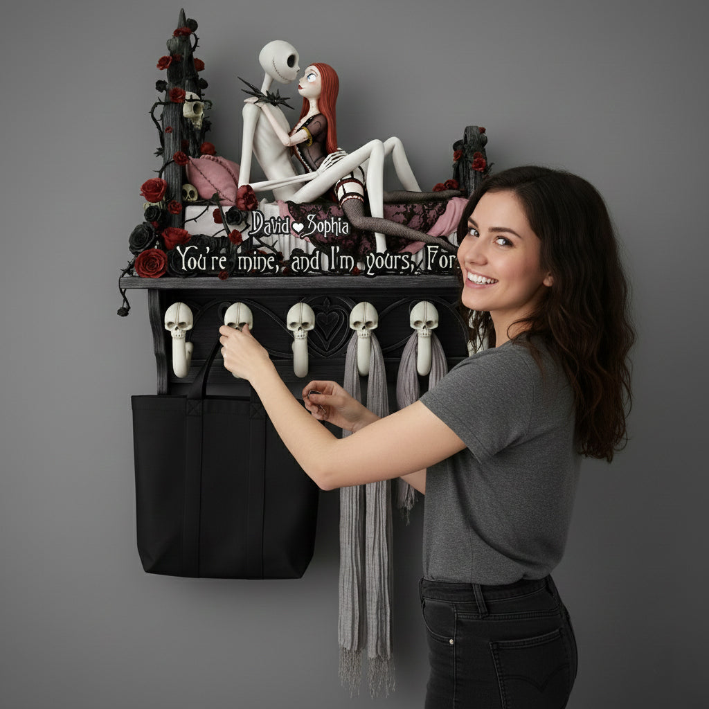 Personalized Nightmare Hanging Organizer with Hooks for Home Decor Shaped Hanging Organizer GradoCreations