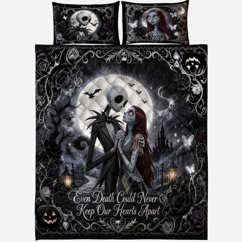 Personalized Gothic Quilt Set Custom Names for Couples | GradoCreations Quilt Set GradoCreations