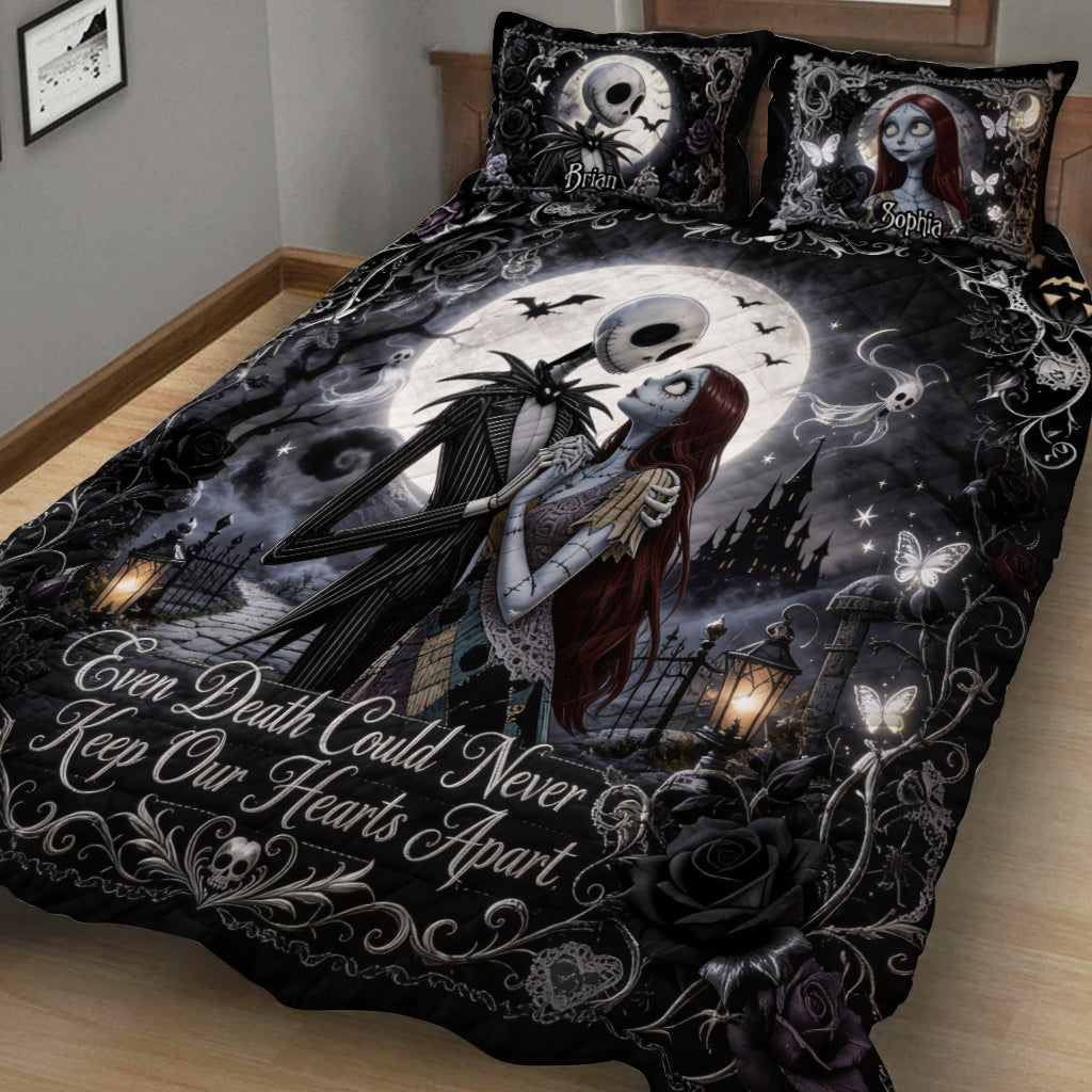 Personalized Gothic Quilt Set Custom Names for Couples | GradoCreations Quilt Set GradoCreations