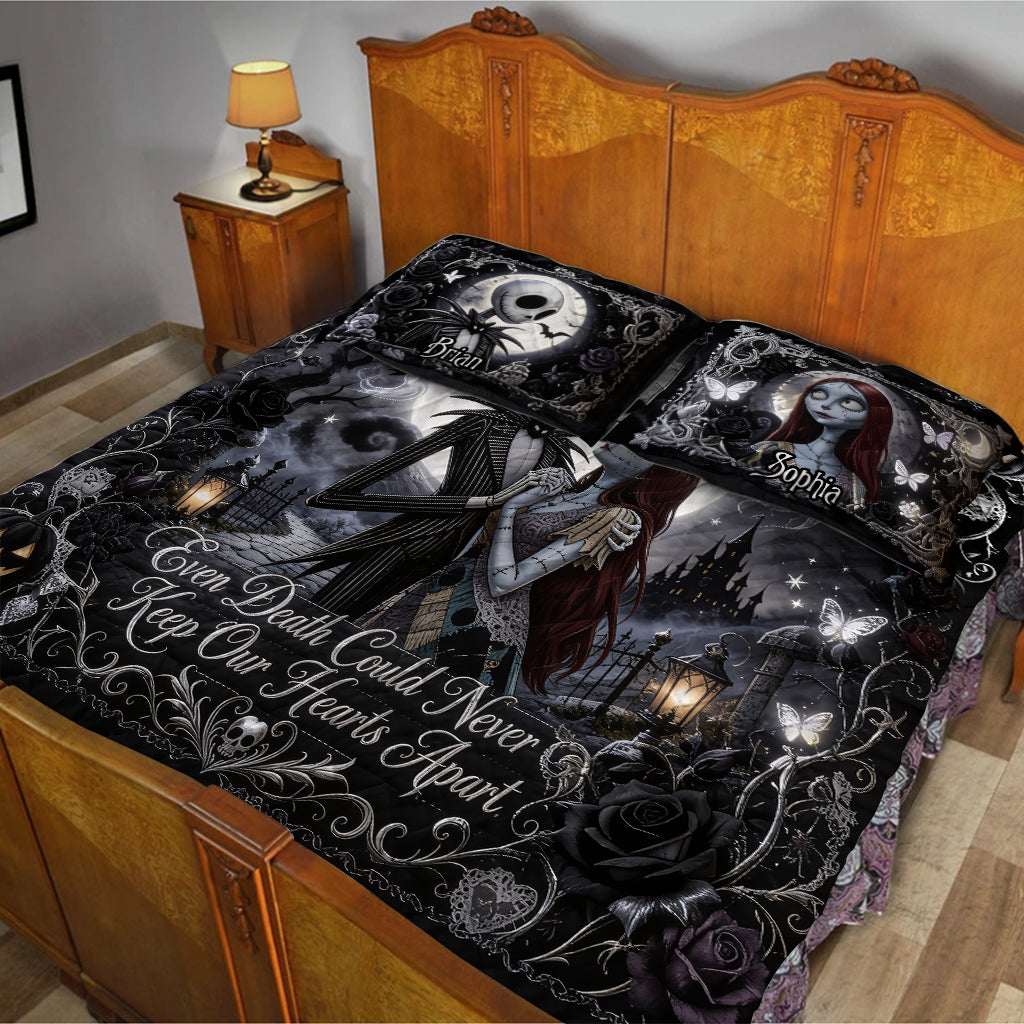 Personalized Gothic Quilt Set Custom Names for Couples | GradoCreations Quilt Set GradoCreations