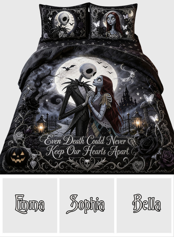Personalized Gothic Quilt Set Custom Names for Couples | GradoCreations Quilt Set GradoCreations