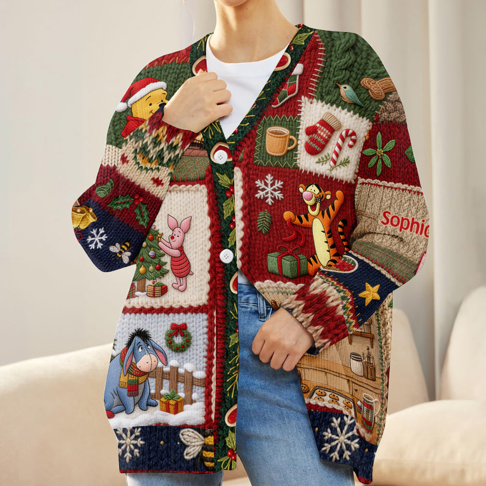 Personalized Knitted Christmas Cardigan Unique Gift for Her Cardigan GradoCreations