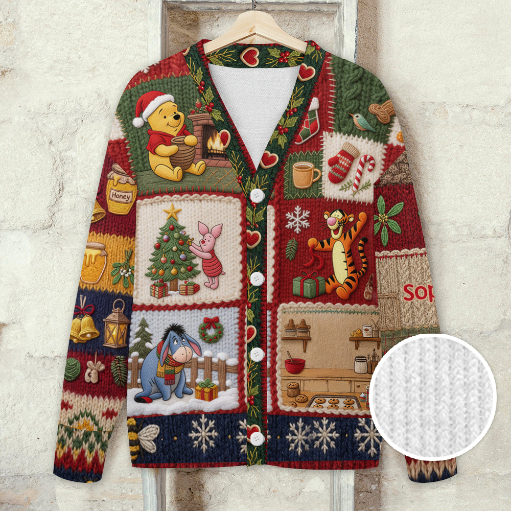 Personalized Christmas Cardigan Sweater with 3D Design for Women Cardigan Sweater GradoCreations