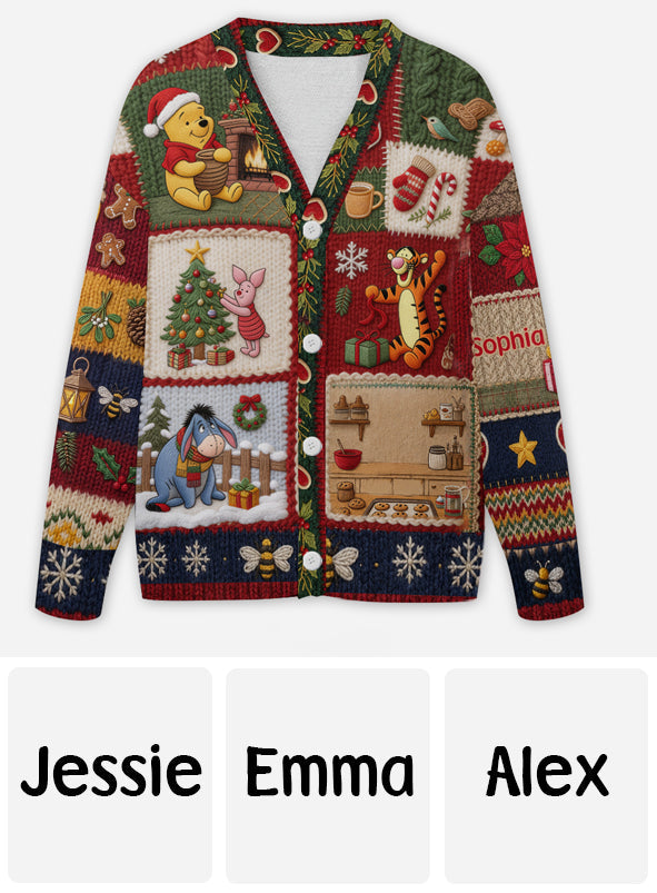Personalized Christmas Cardigan Sweater with 3D Design for Women Cardigan Sweater GradoCreations