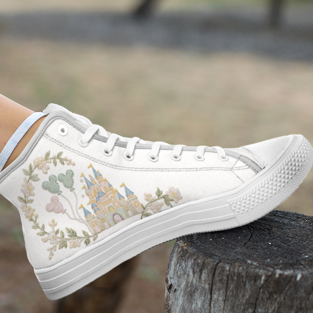 Personalized High Top Shoes with Enchanted Castle Design High top shoes GradoCreations