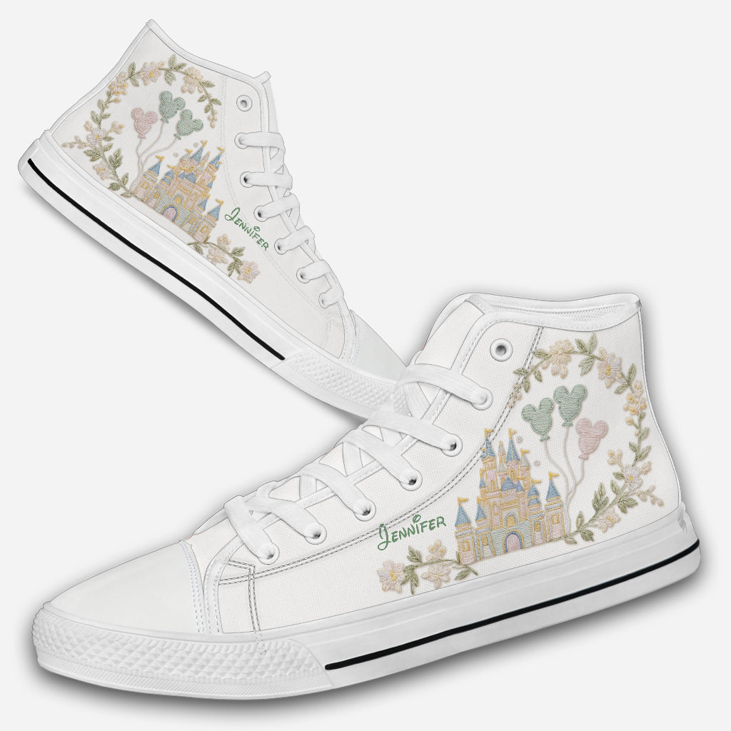 Personalized High Top Shoes with Enchanted Castle Design High top shoes GradoCreations