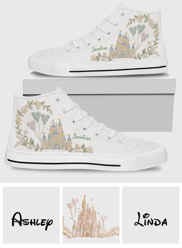 Personalized High Top Shoes with Enchanted Castle Design High top shoes GradoCreations