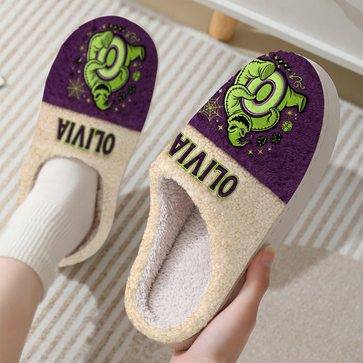 Personalized Nightmare Snake Slippers for Halloween Gift Slippers GradoCreations