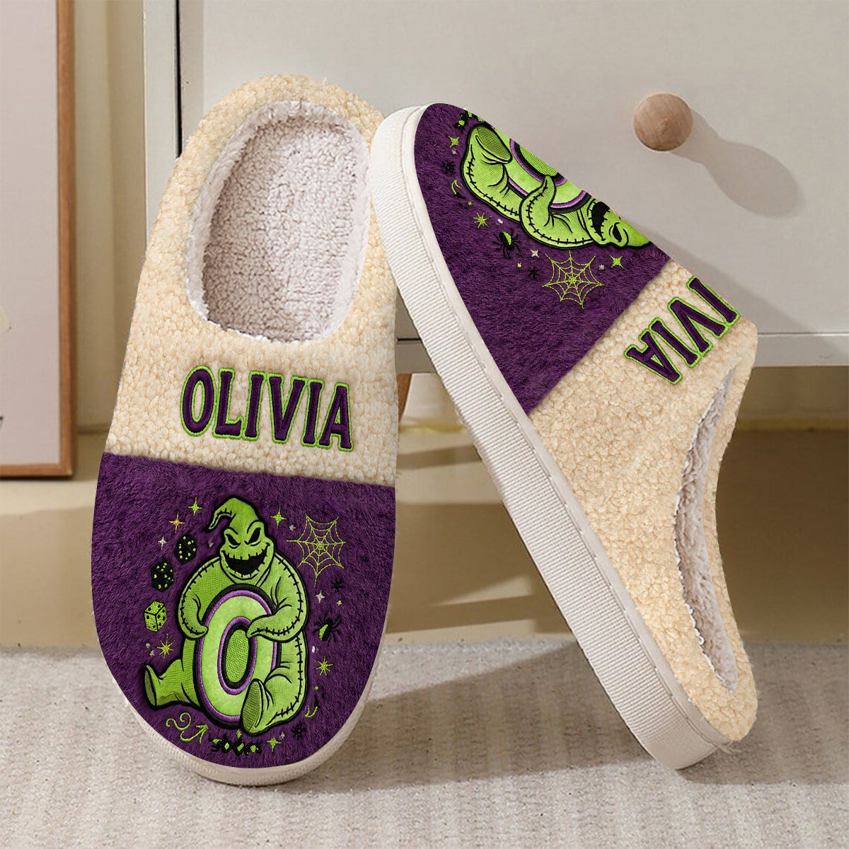 Personalized Nightmare Slippers Custom Name Gift for Halloween Slippers GradoCreations
