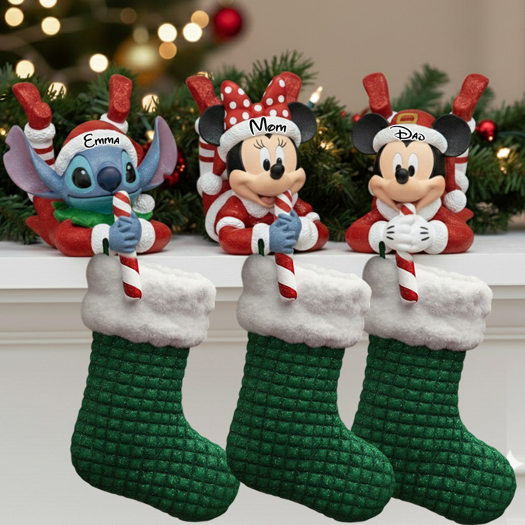 Personalized Mouse Shaped Stocking Hanger Custom Name for Christmas Shaped Stocking Hanger GradoCreations