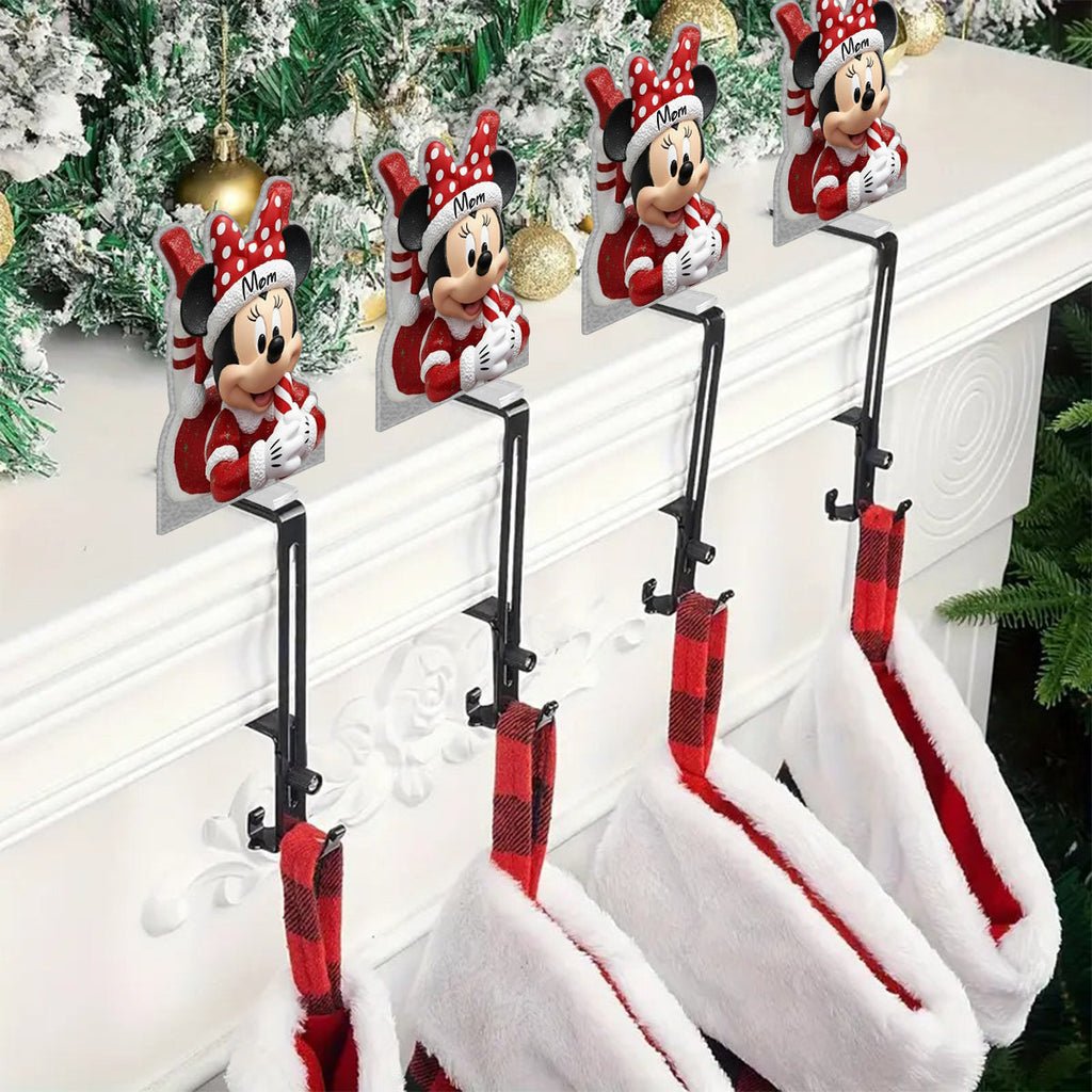 Personalized Mouse Shaped Stocking Hanger Custom Name for Christmas Shaped Stocking Hanger GradoCreations