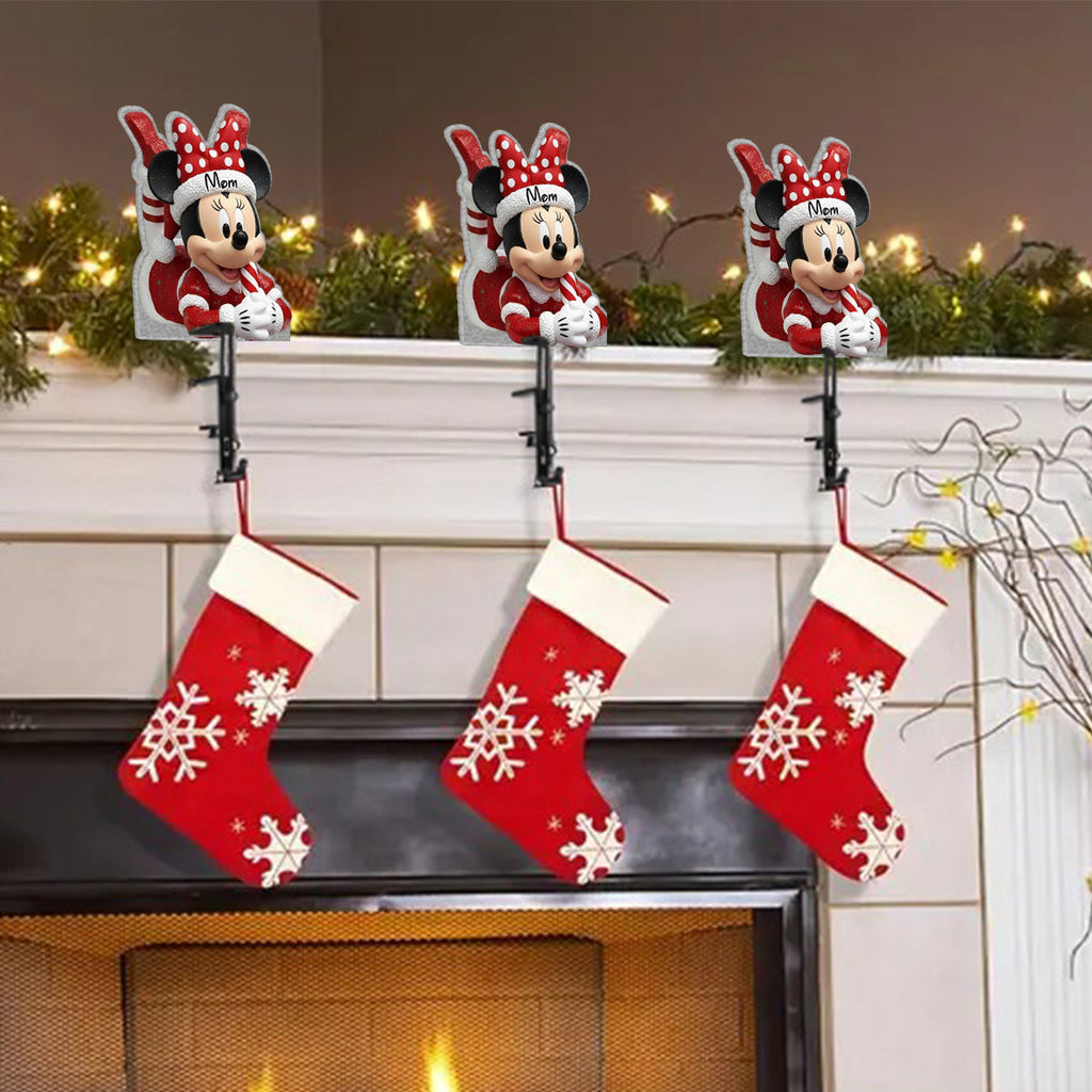 Personalized Mouse Shaped Stocking Hanger Custom Name for Christmas Shaped Stocking Hanger GradoCreations