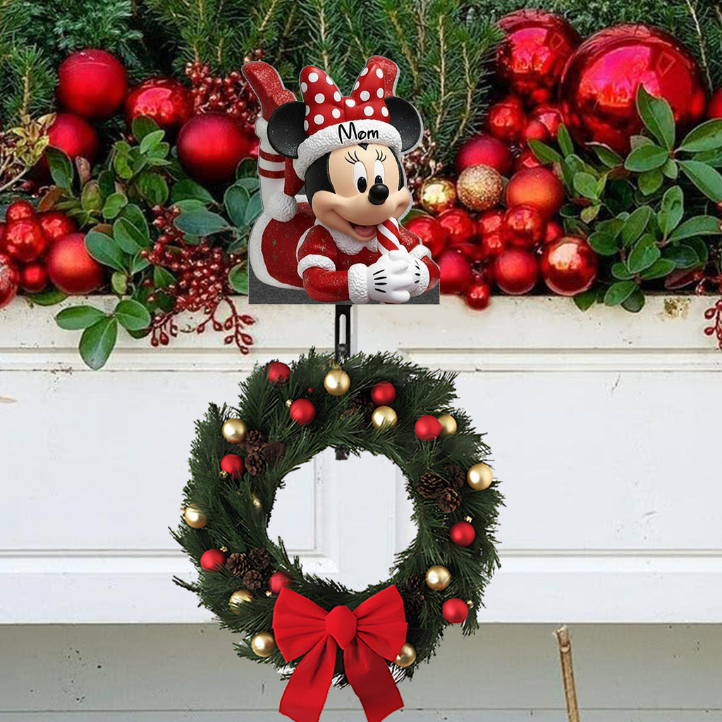 Personalized Mouse Shaped Stocking Hanger Custom Name for Christmas Shaped Stocking Hanger GradoCreations