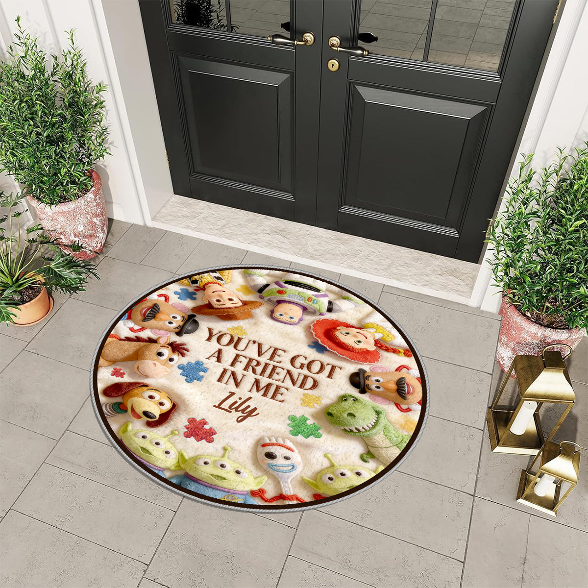 Personalized Non-Slip Tufted Rug Autism Awareness Gift for Kids Non-Slip Tufted Rug GradoCreations