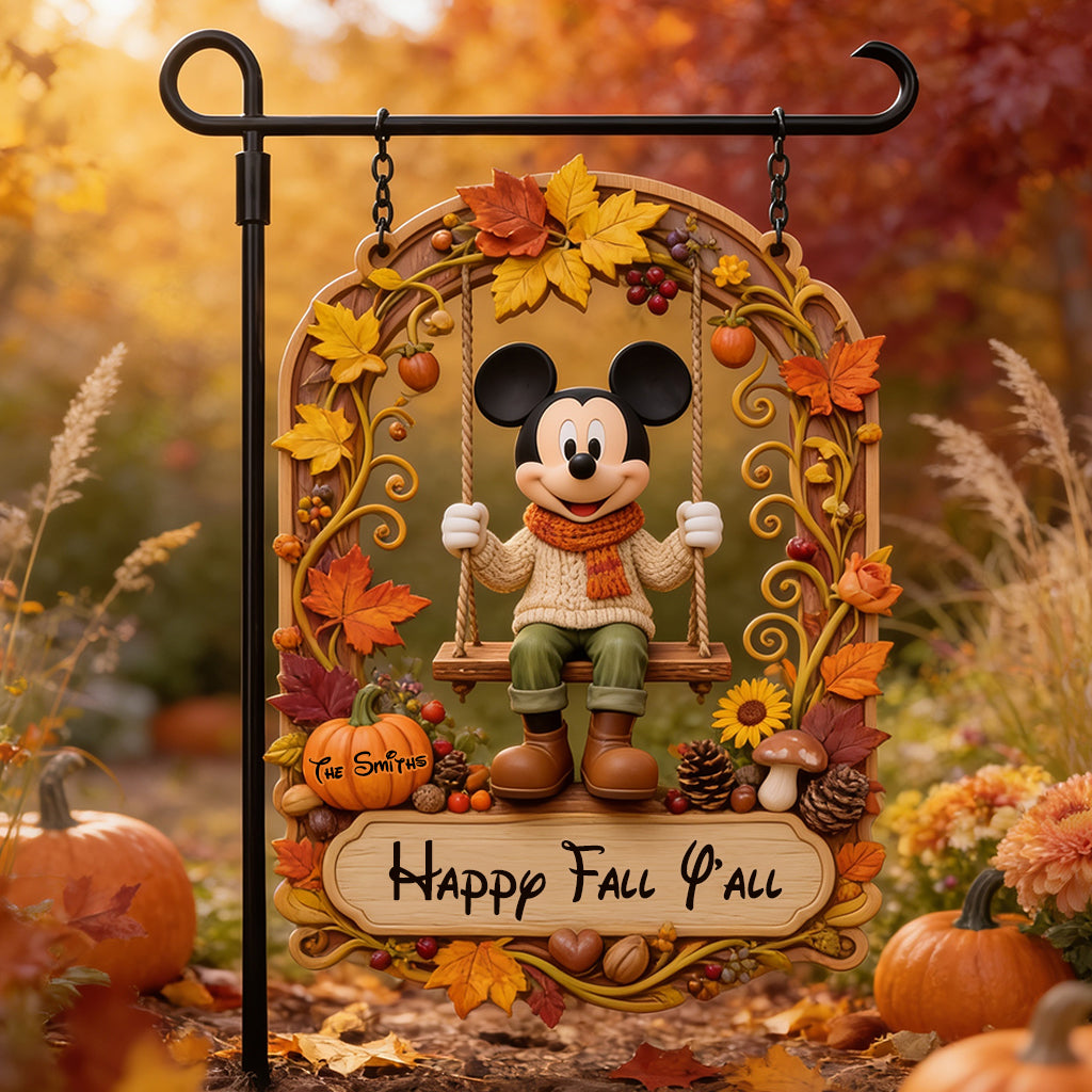 Personalized Happy Fall Y'all Wood Sign with Stake for Garden Wood Sign With Stake GradoCreations