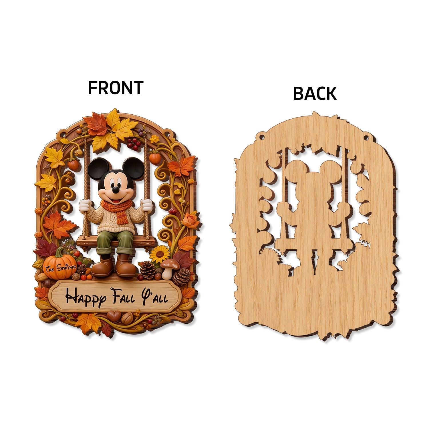 Personalized Happy Fall Y'all Wood Sign with Stake for Garden Wood Sign With Stake GradoCreations