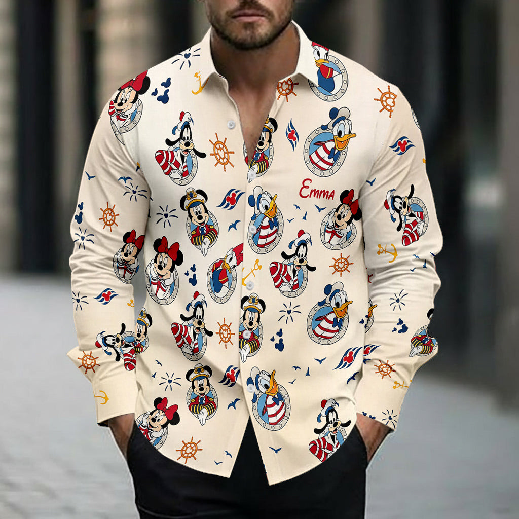 Personalized Disney Cruise Button-Up Shirt Custom Name Gift Button-Up Shirt GradoCreations