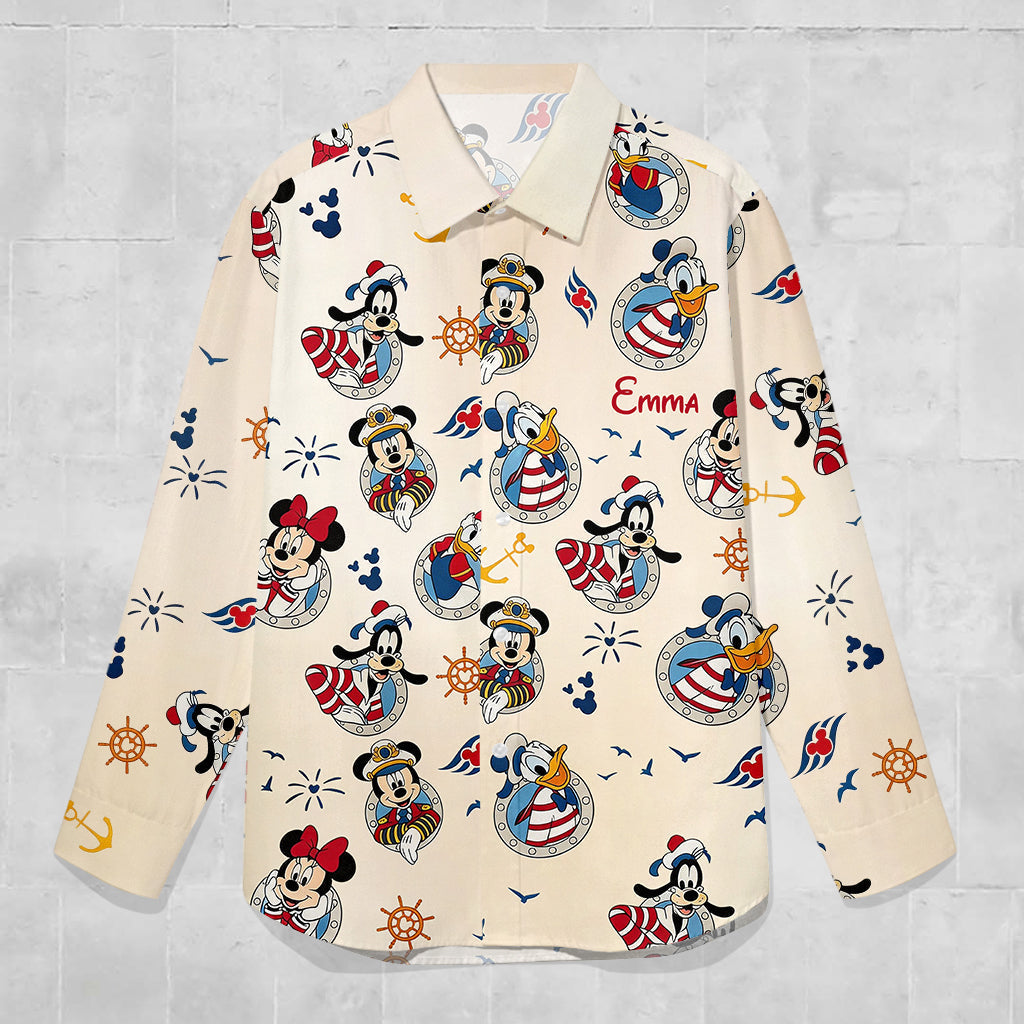 Personalized Disney Cruise Button-Up Shirt Custom Name Gift Button-Up Shirt GradoCreations