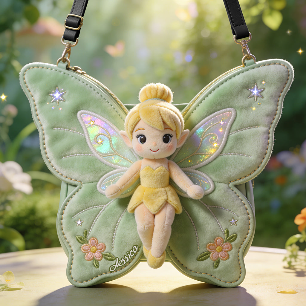 Personalized Fairy Plush Crossbody Bag Custom Name Gift Plush Crossbag GradoCreations