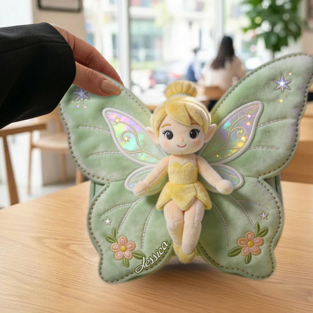 Personalized Fairy Plush Crossbody Bag Custom Name Gift Plush Crossbag GradoCreations