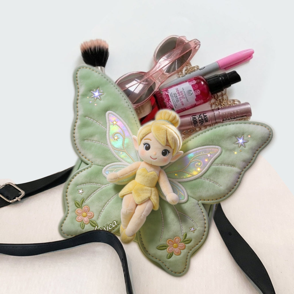 Personalized Fairy Plush Crossbody Bag Custom Name Gift Plush Crossbag GradoCreations