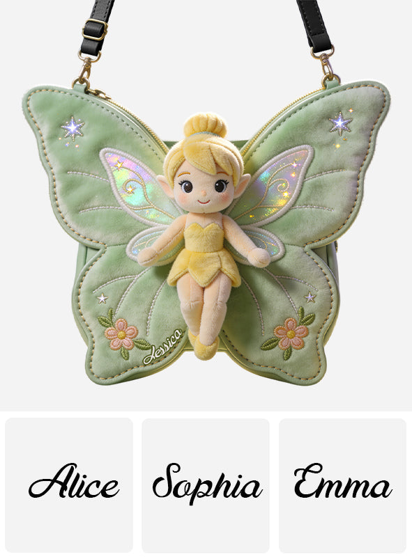Personalized Fairy Plush Crossbody Bag Custom Name Gift Plush Crossbag GradoCreations