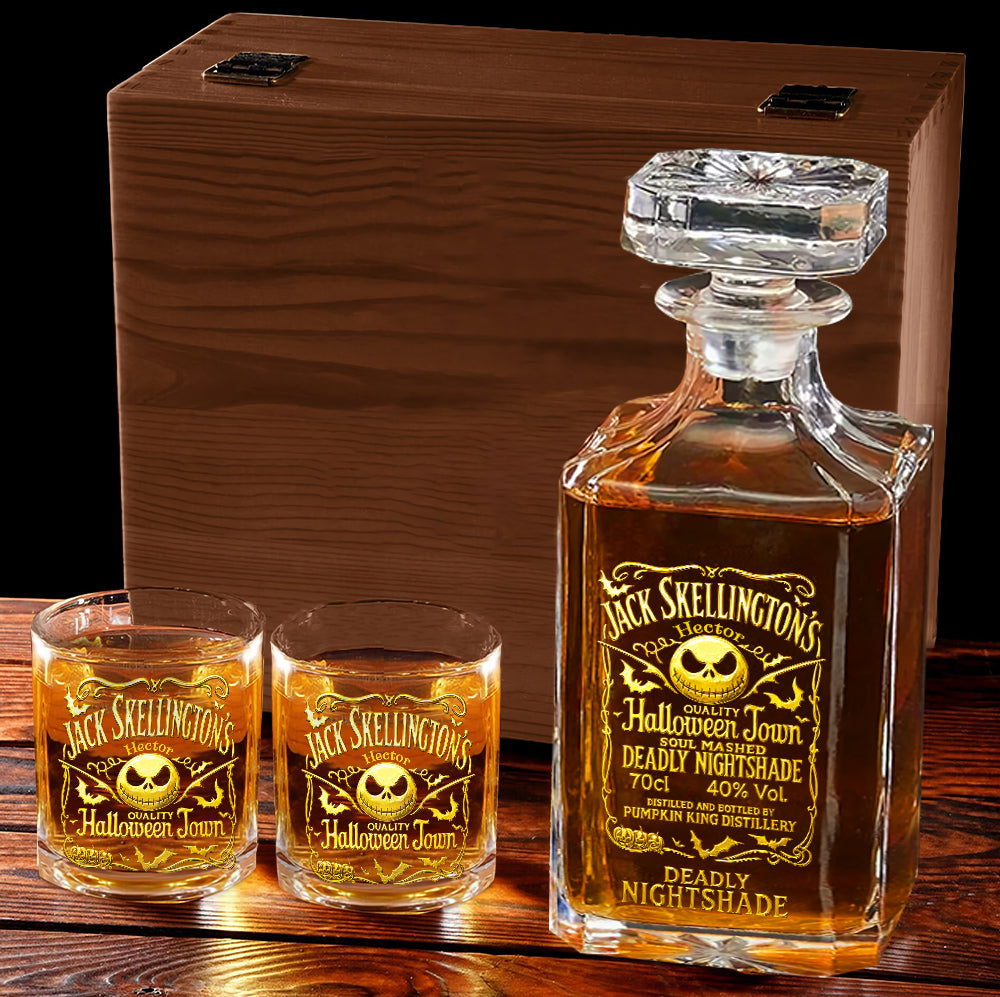 Personalized Whiskey Decanter Set Custom Name Gift for Dad Whiskey Decanter Set GradoCreations