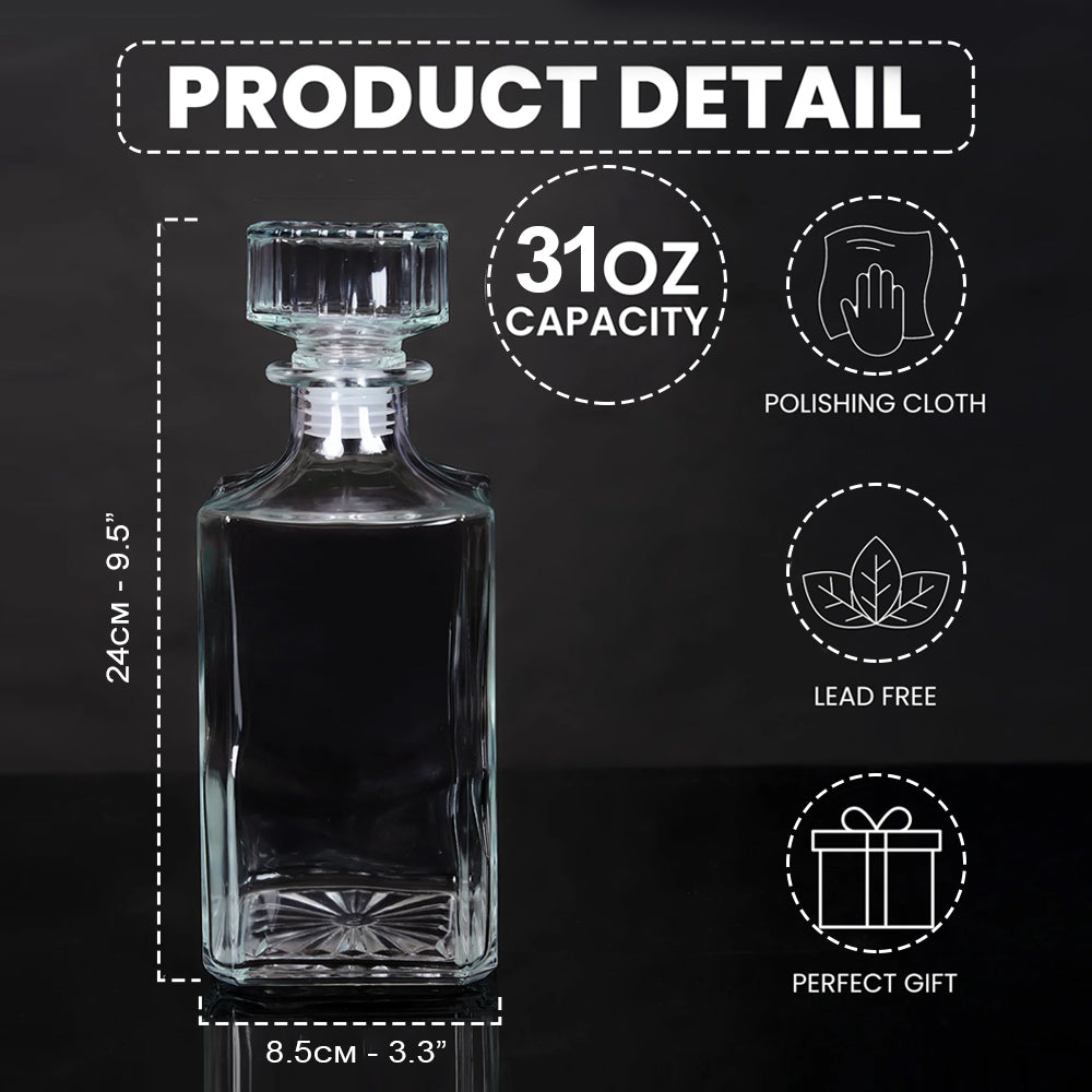 Personalized Whiskey Decanter Set Custom Name Gift for Dad Whiskey Decanter Set GradoCreations
