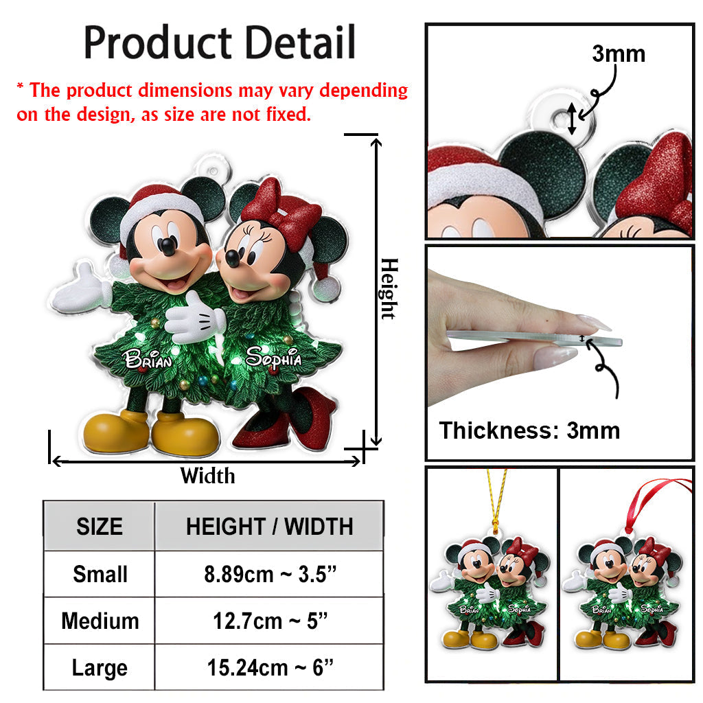 Personalized Christmas Mouse Ornament Custom Names Gift Ornament GradoCreations