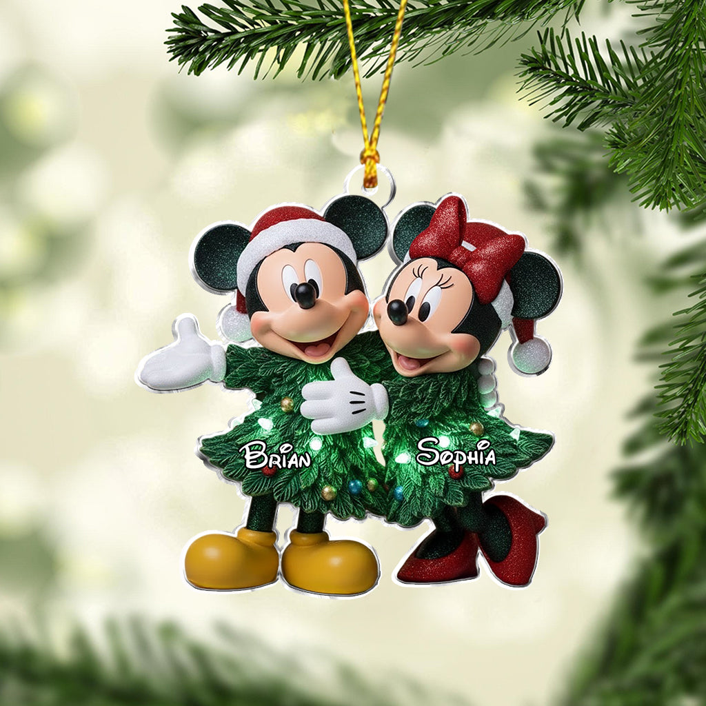 Personalized Christmas Mouse Ornament Custom Names Gift Ornament GradoCreations