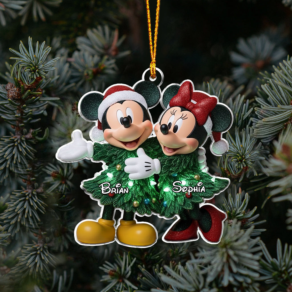 Personalized Christmas Mouse Ornament Custom Names Gift Ornament GradoCreations