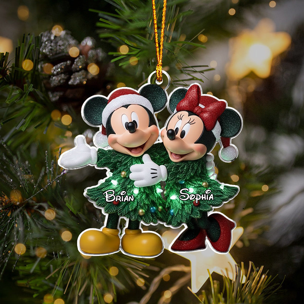 Personalized Christmas Mouse Ornament Custom Names Gift Ornament GradoCreations