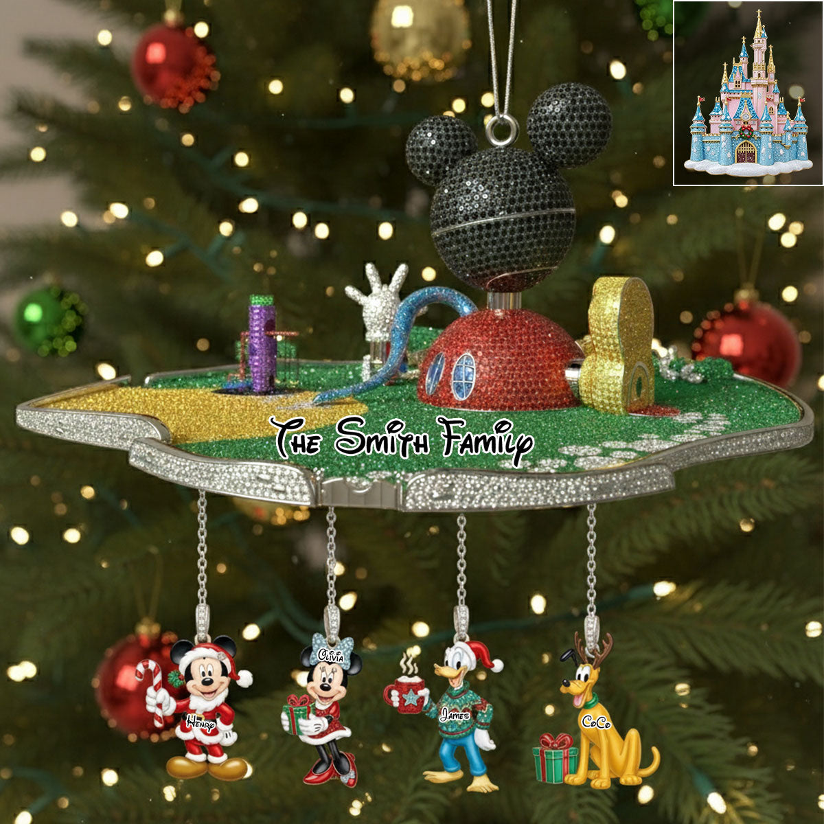 Personalized Mouse Ornament with Custom Charms for Christmas Ornament With Charm GradoCreations