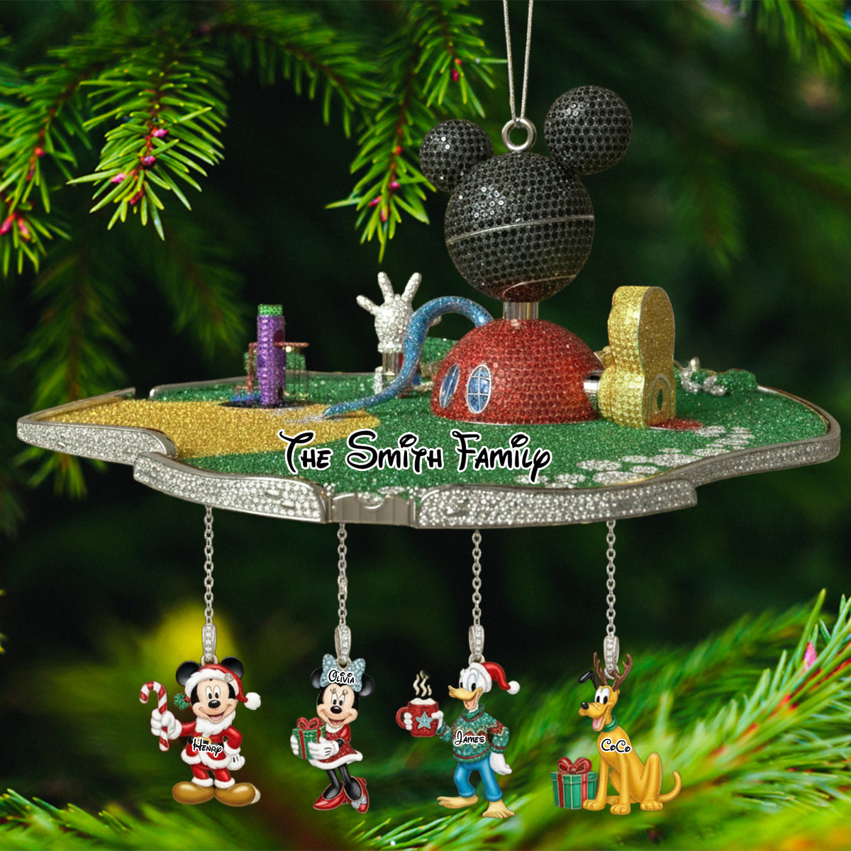 Personalized Mouse Ornament with Custom Charms for Christmas Ornament With Charm GradoCreations