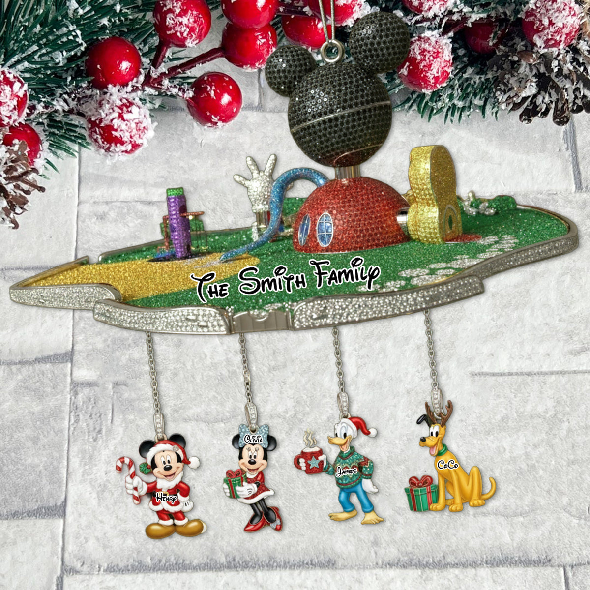 Personalized Mouse Ornament with Custom Charms for Christmas Ornament With Charm GradoCreations