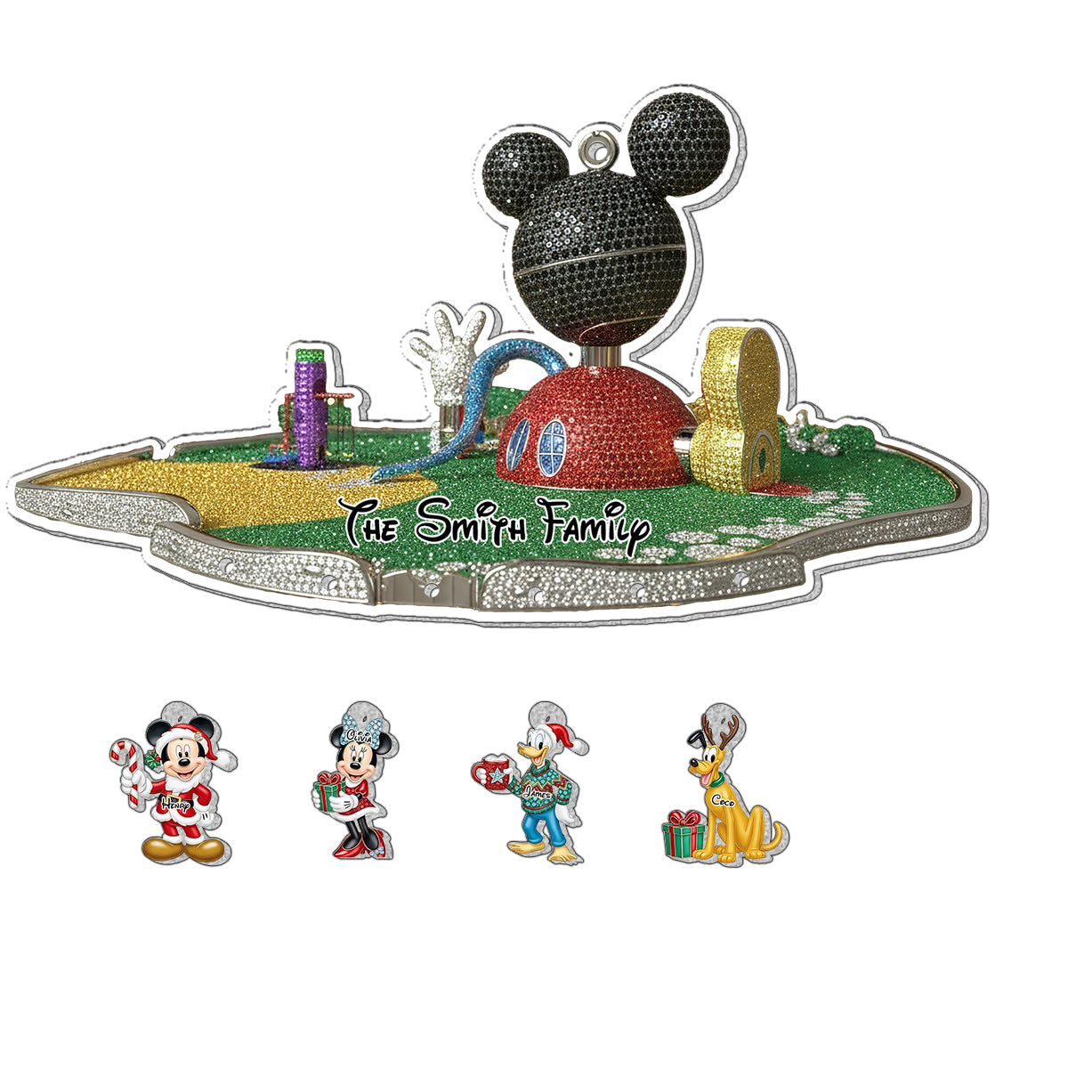 Personalized Mouse Ornament with Custom Charms for Christmas Ornament With Charm GradoCreations