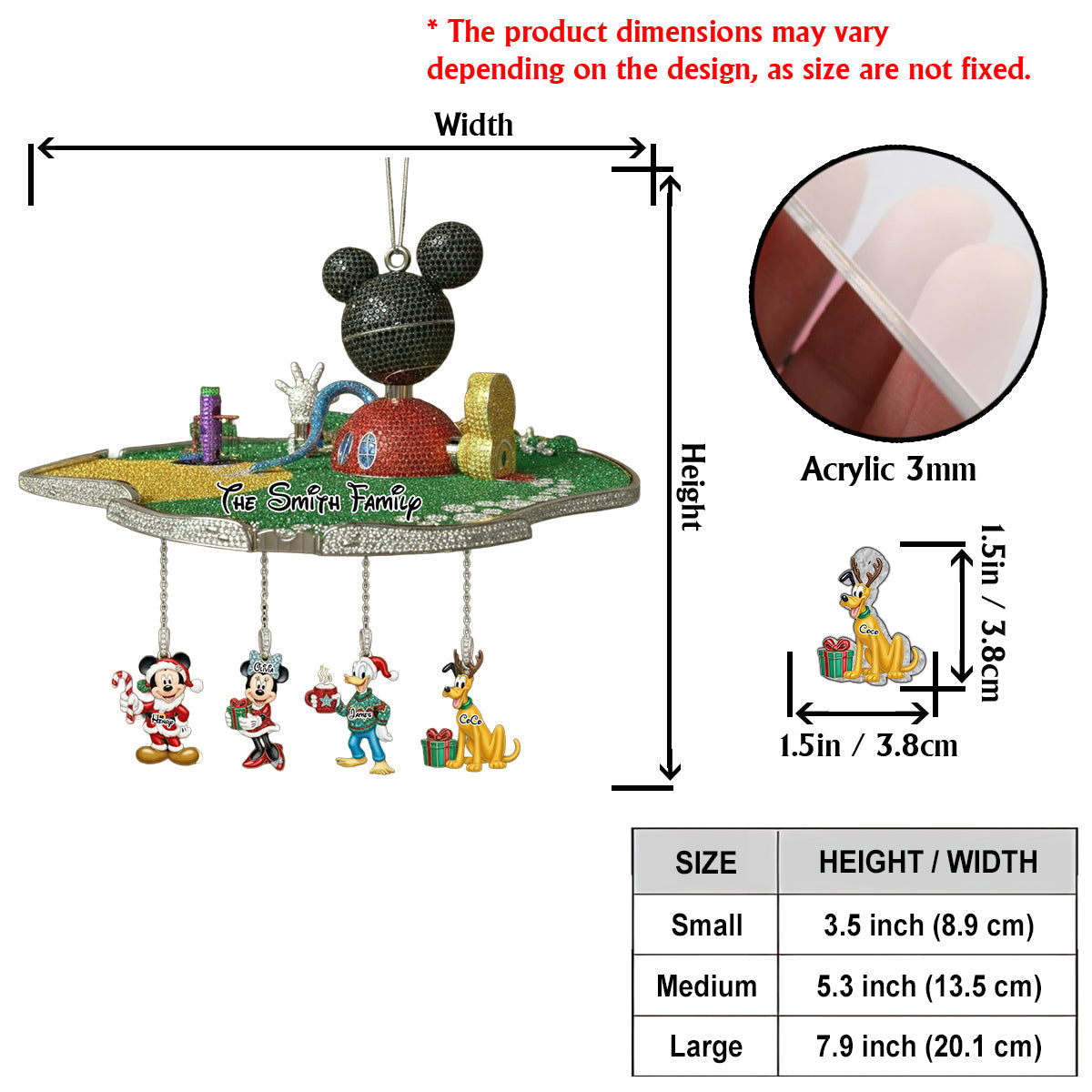 Personalized Mouse Ornament with Custom Charms for Christmas Ornament With Charm GradoCreations