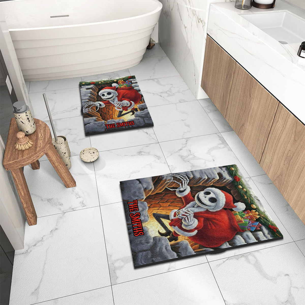 Personalized Nightmare Before Christmas Non-Slip Tufted Rug for Family Non-Slip Tufted Rug GradoCreations
