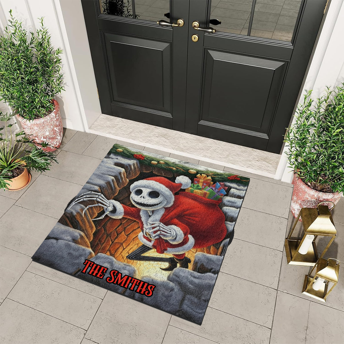 Personalized Nightmare Before Christmas Non-Slip Tufted Rug for Family Non-Slip Tufted Rug GradoCreations