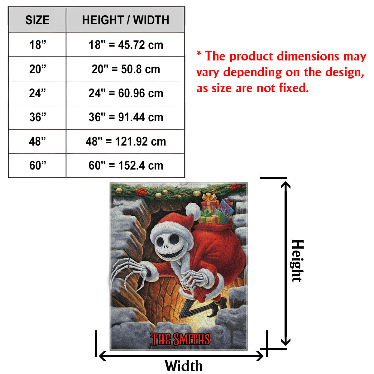 Personalized Nightmare Before Christmas Non-Slip Tufted Rug for Family Non-Slip Tufted Rug GradoCreations