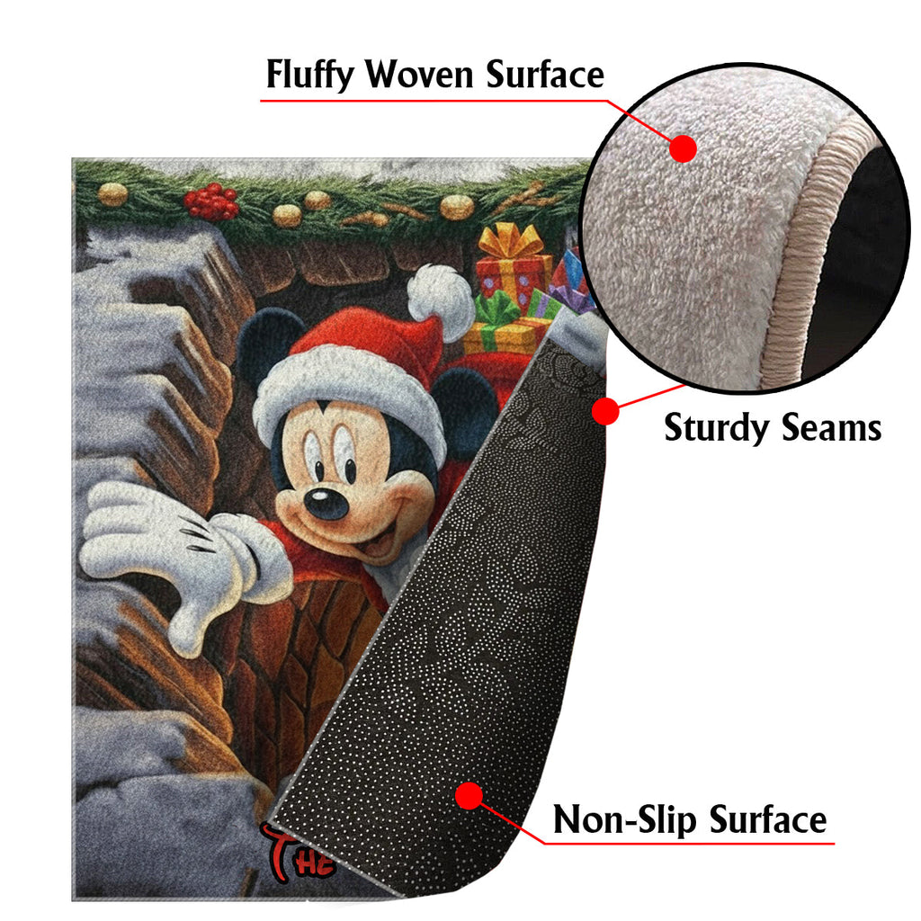 Personalized Disney Christmas Rug Custom Family Name Gift Non-Slip Tufted Rug GradoCreations